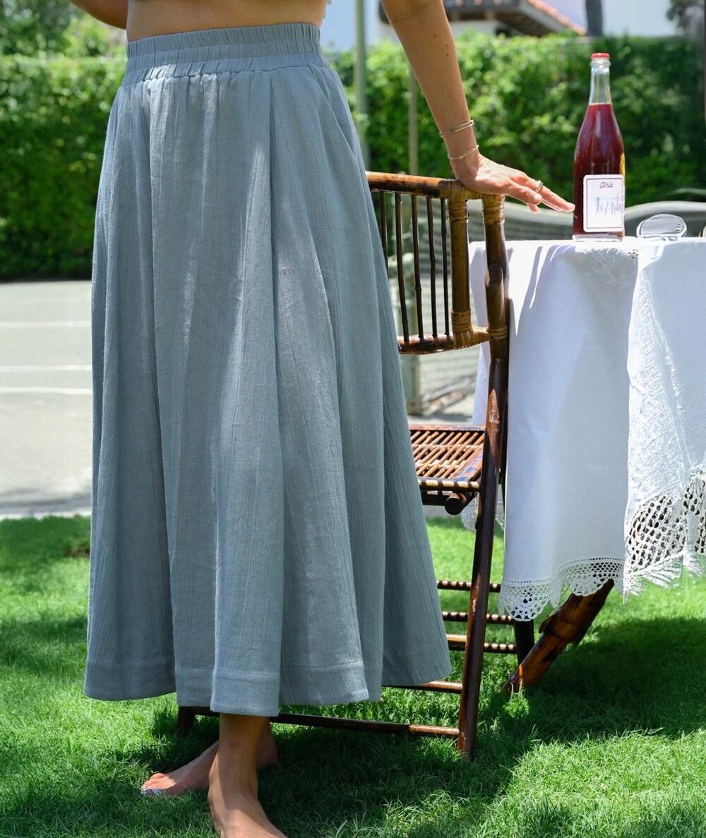 New few Moda X Ali sisto Daniel Jenny skirt slate blue $177 sz S
